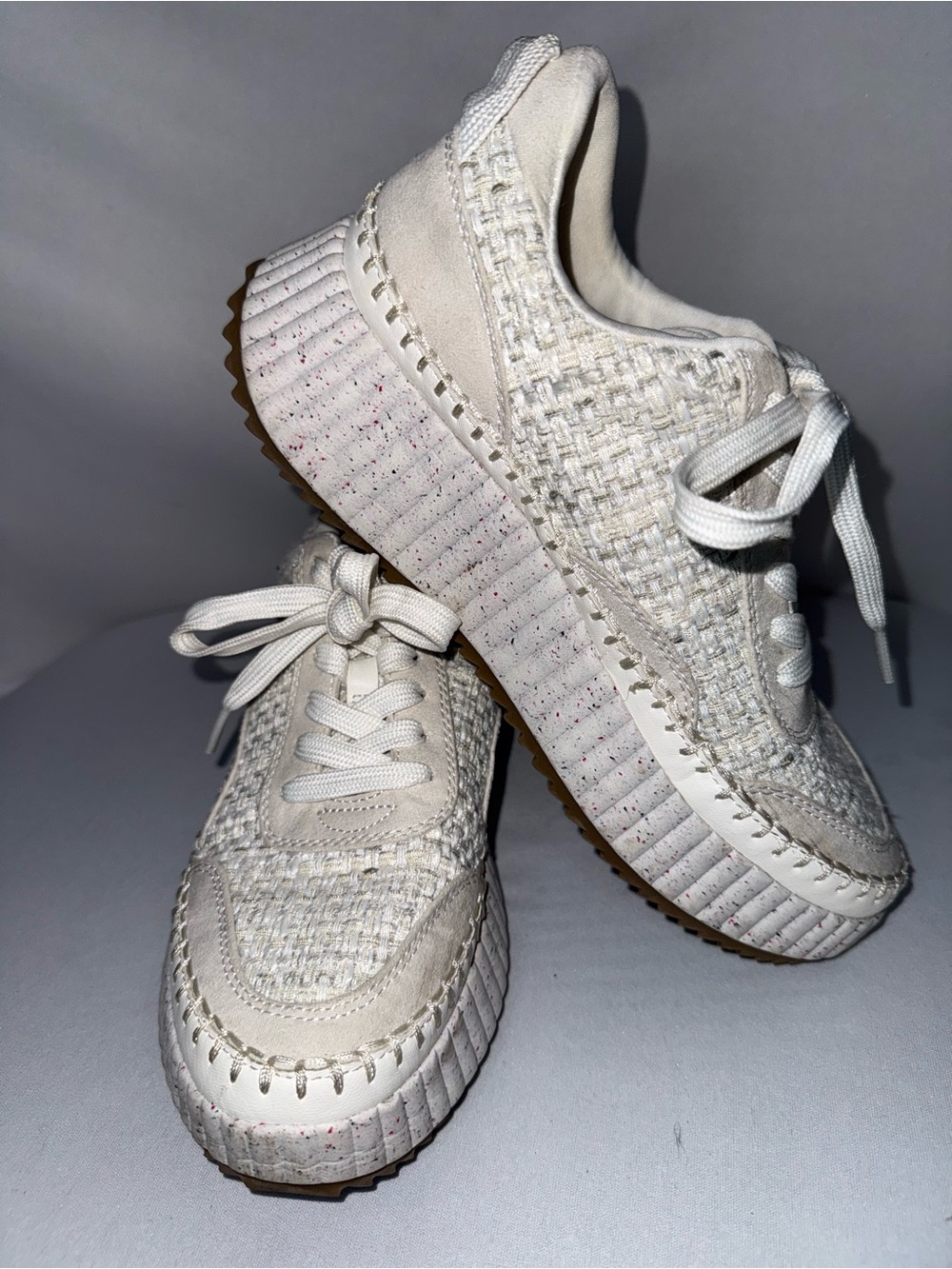 Universal Thread Cream Woven Platform Sneakers
